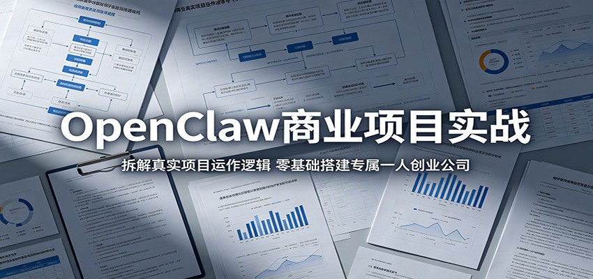 OpenClaw商业项目实战：拆解真实项目运作逻辑，零基础搭建专属一人创业公司-轻创资源网