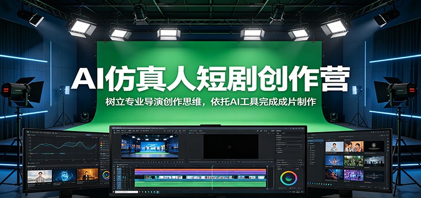 AI仿真人短剧创作营：树立专业导演创作思维，依托AI工具完成成片制作-轻创资源网