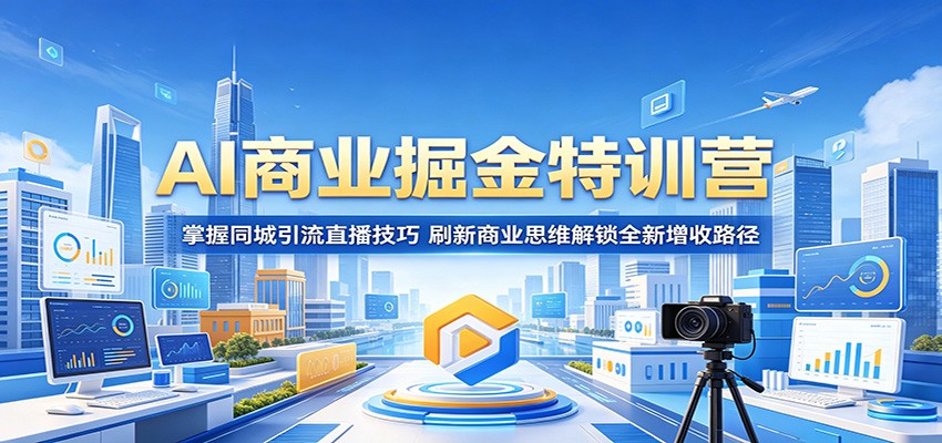 AI商业掘金特训营：掌握同城引流直播技巧，刷新商业思维解锁全新增收路径-轻创资源网