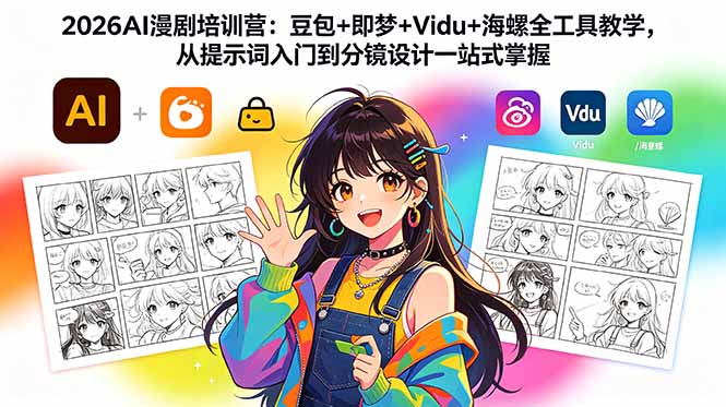 2026AI漫剧培训营：豆包+即梦+Vidu+海螺全工具教学，从提示词入门到分镜设计一站式掌握-轻创资源网