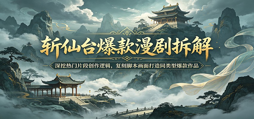斩仙台爆款漫剧拆解：深挖热门片段创作逻辑，复刻脚本画面打造同类型爆款作品-轻创资源网