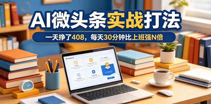 一天挣了408，AI微头条实战打法，每天30分钟比上班强N倍-轻创资源网