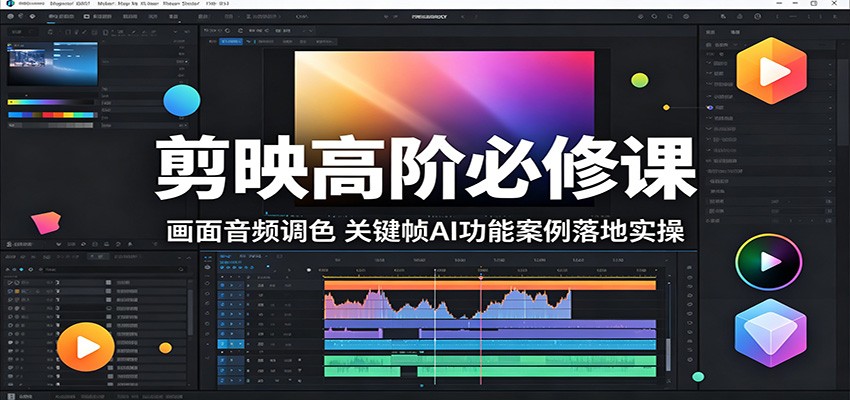 剪映高阶必修课：画面音频调色，关键帧AI功能案例落地实操-轻创资源网