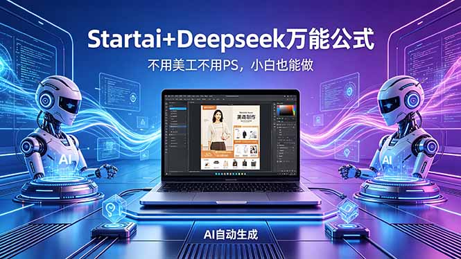 AI自动做电商详情页：Startai+Deepseek万能公式，不用美工不用PS，小白也能做-轻创资源网