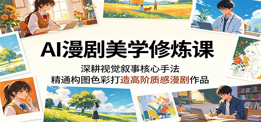 AI漫剧美学修炼课：深耕视觉叙事核心手法，精通构图色彩打造高阶质感漫剧作品-轻创资源网