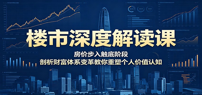 楼市深度解读课：房价步入触底阶段，剖析财富体系变革教你重塑个人价值认知-轻创资源网