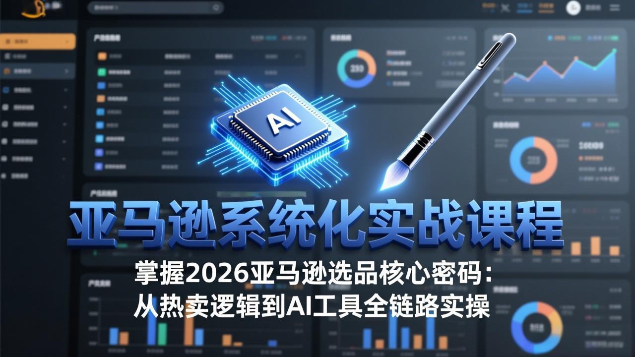 亚马逊系统化实战课-更新3月：2026最新选品方法论，从热卖原因分析到AI作图，提升选品成功率-轻创资源网