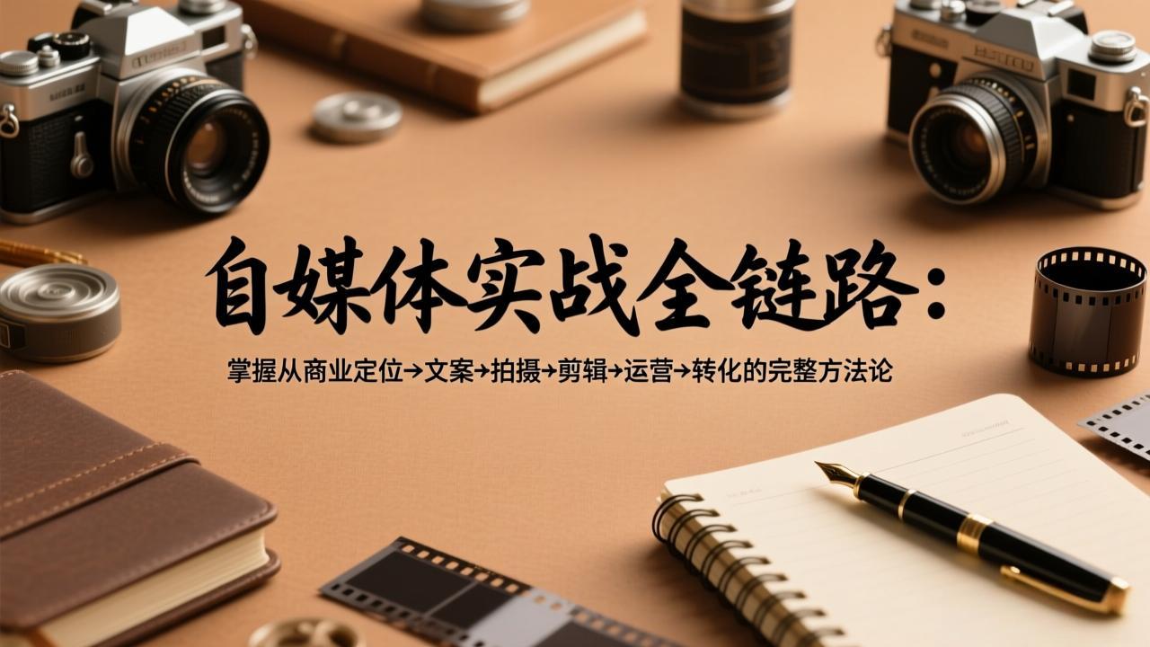 自媒体实战全链路：掌握从商业定位→文案→拍摄→剪辑→运营→转化的完整方法论-轻创资源网